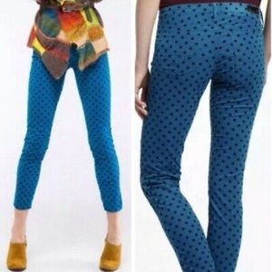 AG Stevie Ankle Straight Leg Jeans – Teal Polka Dot Cord NWT